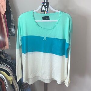 45. Hurley Sweater Color Block Blue Green